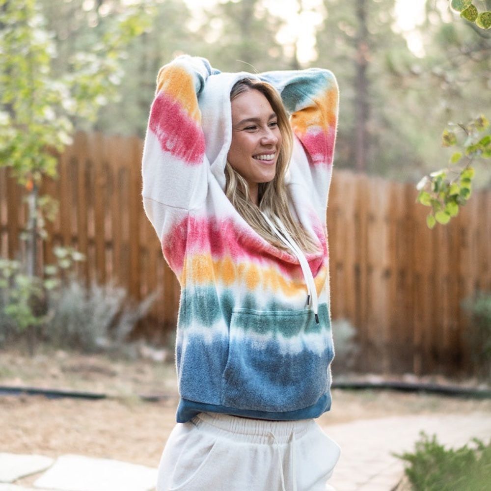 Feat Womens BlanketBlend Hoodie Sunset Lover Sz XS NWT